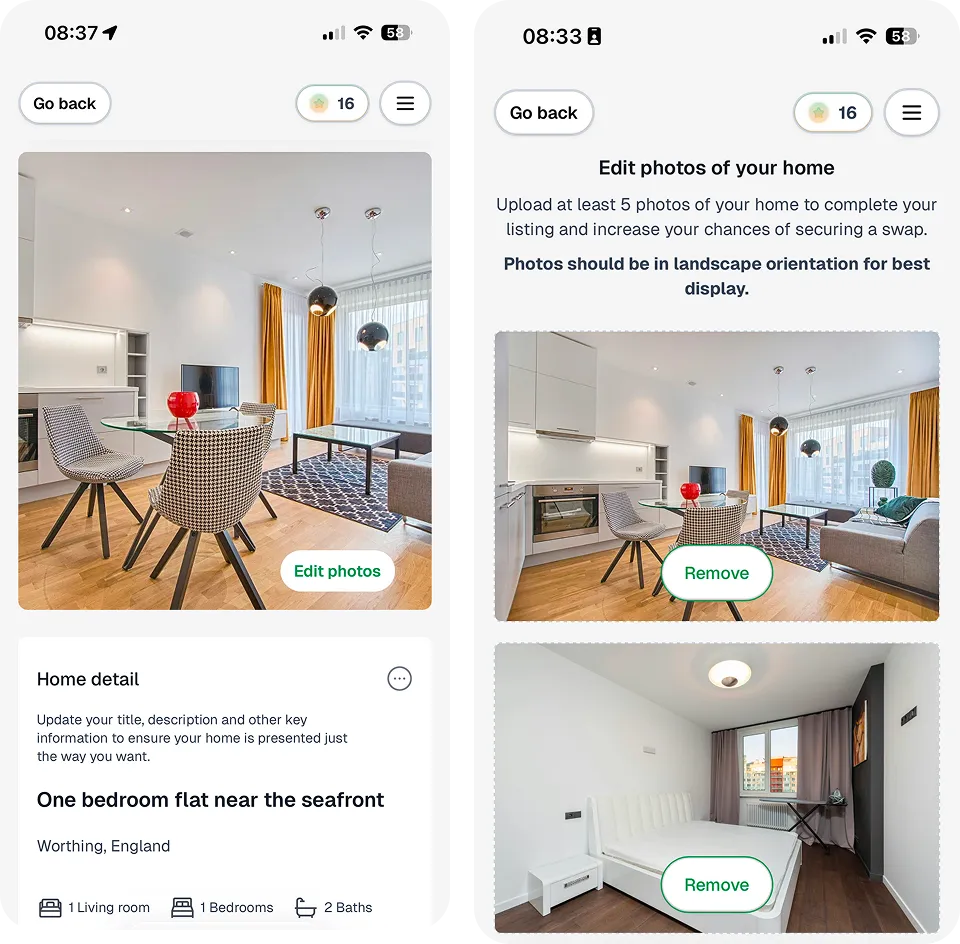 Edit listing photos after publishing